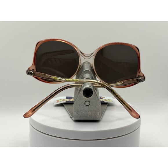 Vintage Oversize Sunglasses NOS Drop Temple Grey Lens Brown Fade Frame Diplomat - Picture 6 of 10